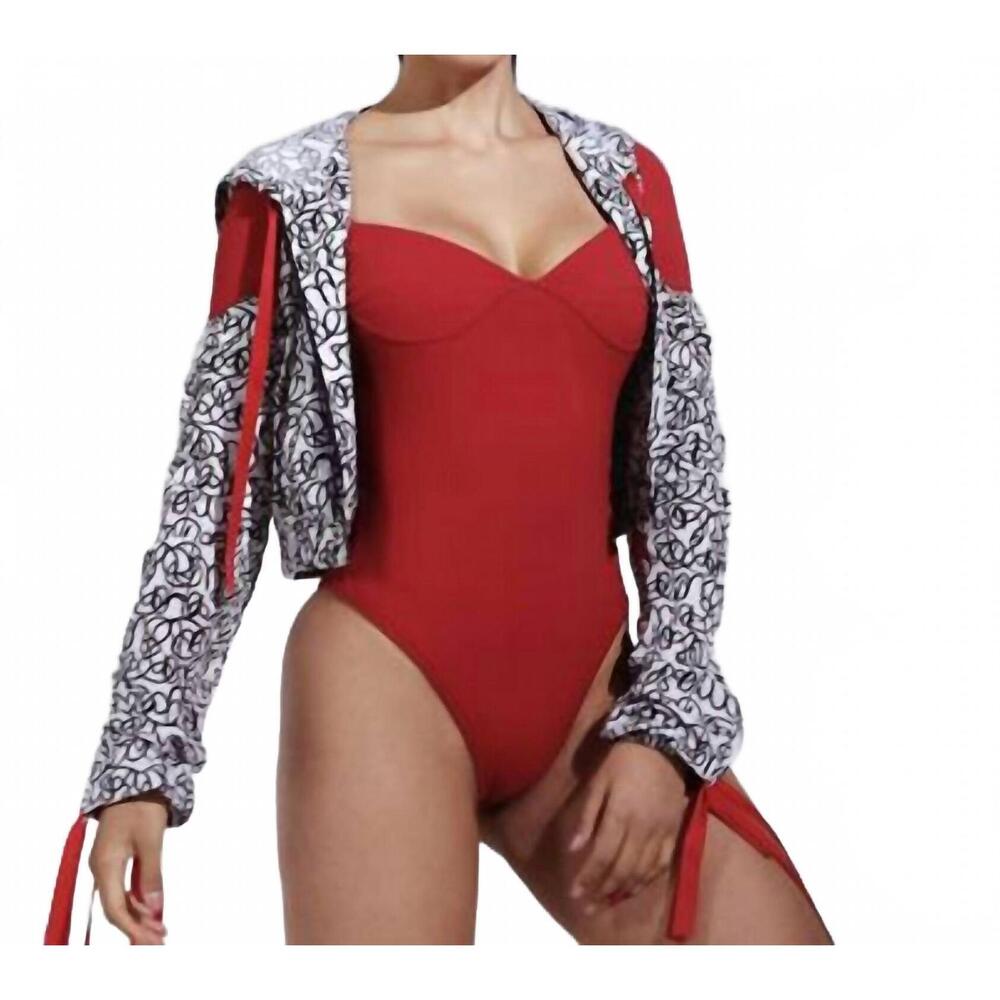 NEW THE ATHLETIC SIDE OF US lady liberty long sleeve ribbed leotard – sustainabl - Picture 3 of 4
